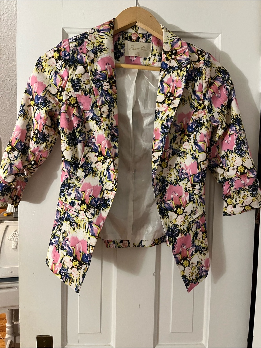 Floral Pink Tailored Blazer Jacket